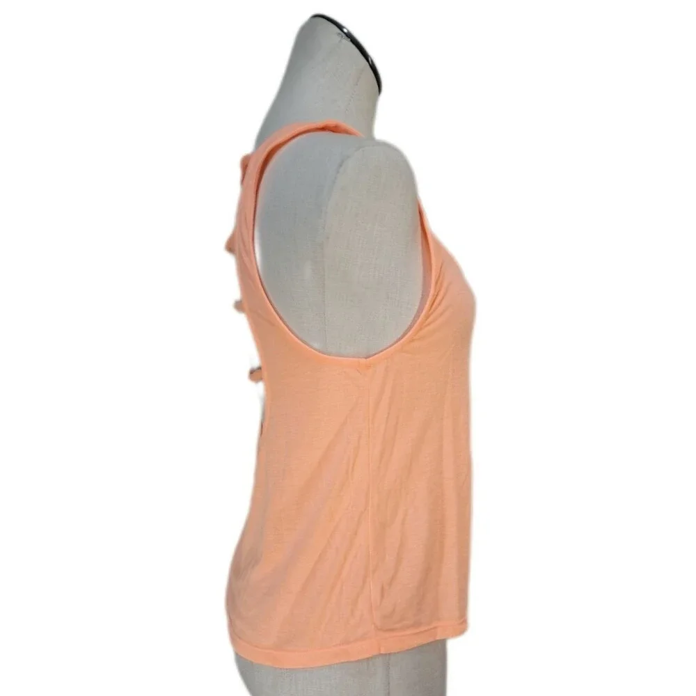 TYR Santomi Offwall Tank Swim Coverup Strappy Open Back Coral Women's S (4/6)